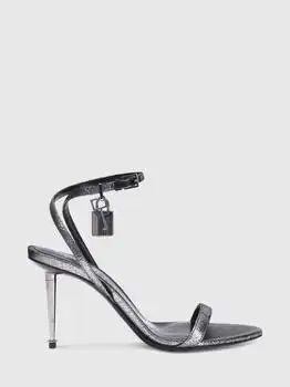 Tom Ford | Padlock Crackled Laminated Leather Sandals Tom Ford