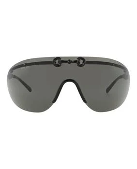 Gucci Shield-Frame Metal Sunglasses