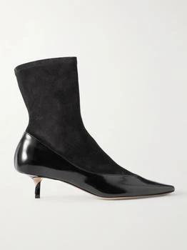 Jacquemus | The Tourni Suede And Glossed-leather Ankle Boots