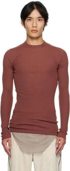 Rick Owens | Red Concordians Ribbed Round Neck Sweater