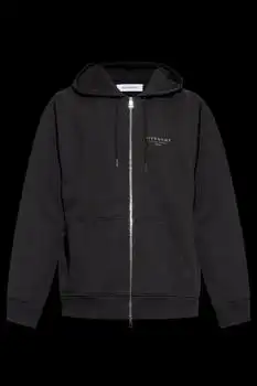 Givenchy | Givenchy Logo Printed Zip-Up Drawstring Hoodie