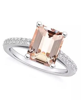 Macy's | Morganite (3 ct. t.w.) and Diamond (1/4 ct. t.w.) Ring in 14K White Gold