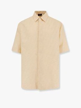 Fendi | Jacquard linen and cotton shirt with all-over ff embroidery