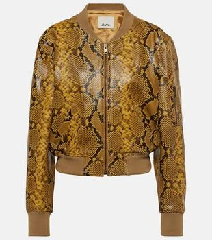 Isabel Marant | Cerem snake-effect leather bomber jacket
