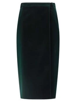 Yves Saint Laurent | Saint Laurent Velvet Wrap Midi Skirt