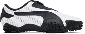 White & Black Mostro Perforated Sneakers
