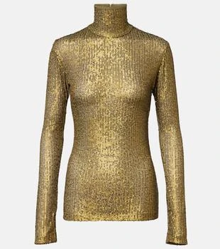 Sequined turtleneck top
