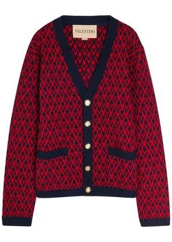 Valentino | Patterned-intarsia wool cardigan
