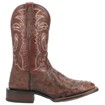 Dillinger Full Quill Ostrich Embroidered Square Toe Pull On Cowboy Boot