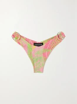 Kailey Embellished Printed Bikini Briefs - Pastel pink