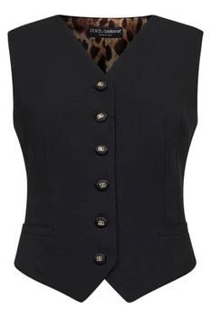 Dolce & Gabbana | Dolce & Gabbana Single-Breasted Leopard Printed Vest