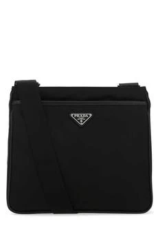 Prada | Prada Logo Plaque Zipped Messenger Bag