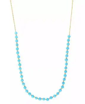 Effy | Turquoise (3.5 mm) Necklace in 14k Yellow Gold