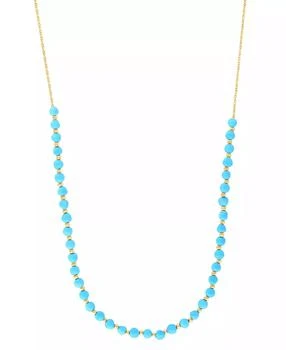 Effy | Turquoise (3.5 mm) Necklace in 14k Yellow Gold