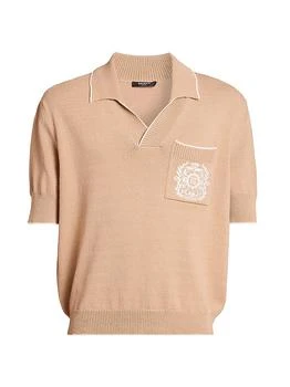 Balmain | Emblem Cotton-Blend Polo Shirt