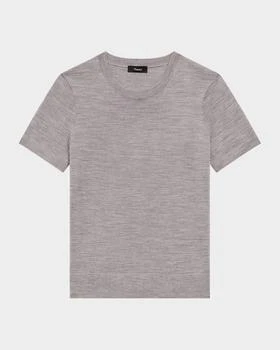 Theory Regal Merino Wool Short-Sleeve Crew T-Shirt