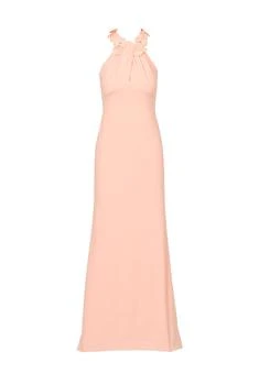 Rosette halter crepe gown