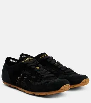 Balmain | Runner suede-trimmed sneakers