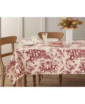Pumpkin Printed Toile Tablecloth