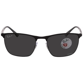 Ray Ban Chromance Polarized Dark Gray Rectangular Unisex Sunglasses RB3686 186/K8 57
