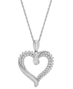 Macy's | Diamond Twist Heart 18" Pendant Necklace (1/2 ct. t.w.) in 14k White Gold or 14k Yellow Gold, 18" + 2" extender, Exclusively at Macy's