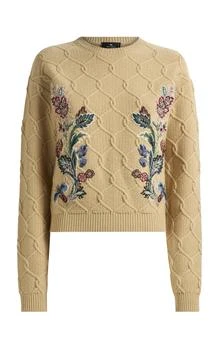 ETRO | Etro Embroidered Wool-Cashmere Sweater - Moda Operandi