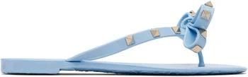 Valentino | Blue Rockstud Rubber Sandals