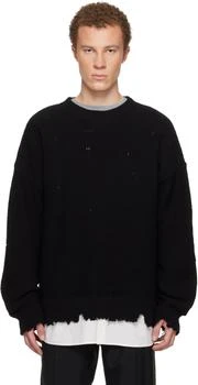 MM6 | Black Distressed Sweater