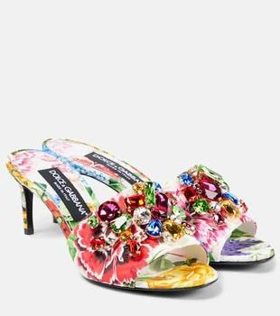 Dolce 
Gabbana | Kiera floral embellished brocade mules