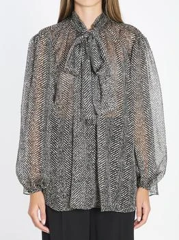 Dolce & Gabbana | Dolce & Gabbana Chevron Printed Long Sleeved Blouse