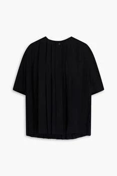 Bouloi pleated crepe blouse