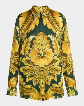ETRO | Flowers and Bees Silk Button-Front Blouse