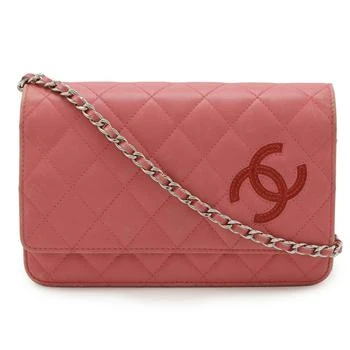 Chanel | pink pink  Color Leather Chain/Shoulder Wallet (Pre-Owned)