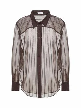 Brunello Cucinelli | Brunello Cucinelli Sequin Embellished Long Sleeved Shirt