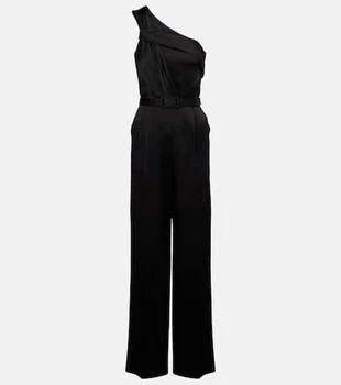 Max Mara | Gioire belted one-shoulder satin jumpsuit