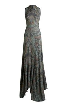 ETRO | Etro Paisley-Print Satin Maxi Dress - Moda Operandi