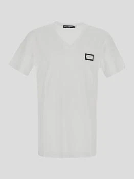 Dolce & Gabbana | Dolce & Gabbana Logo Patch V-Neck T-Shirt