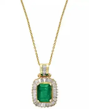 Effy | EFFY® Emerald (1-3/8 ct. t.w.) and Diamond (1/2 ct. t.w.) Necklace in 14k Gold