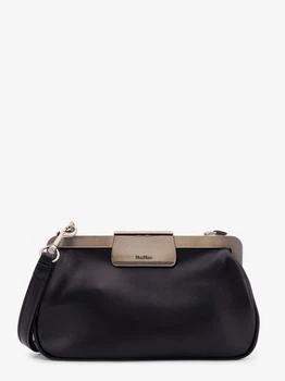 Max Mara | Leather clutch with metal logoed detail