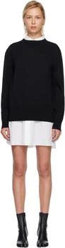 Sacai | White & Black Poplin & Cotton Knit Minidress