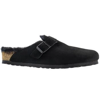 Birkenstock Boston Shearling Suede Leather Clogs