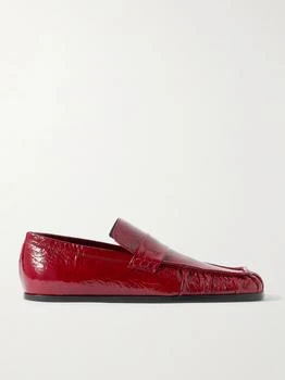 Jil Sander | Crinkled Glossed-leather Loafers  - IT36