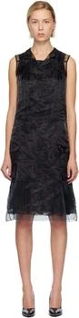 MAISON MARGIELA | Black Sheer Tea Midi Dress