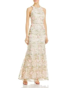 Appliquéd Embroidered Halter Gown