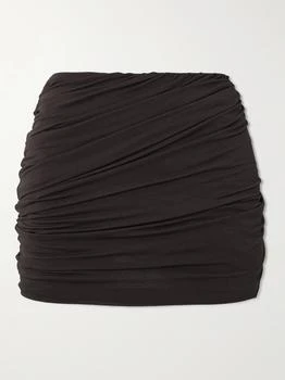 Rick Owens | Luna 缩褶弹力平纹布迷你半身裙  - IT42