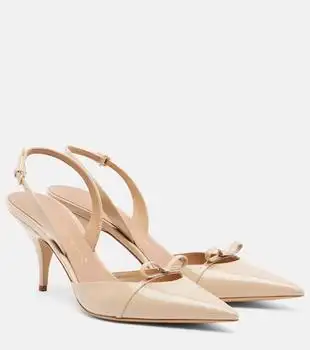 Salvatore Ferragamo | Bow-detail patent leather slingback pumps
