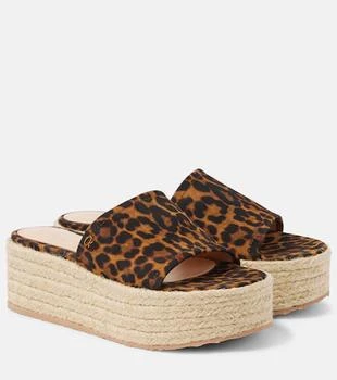 Gianvito Rossi | Leopard-print suede espadrille slides