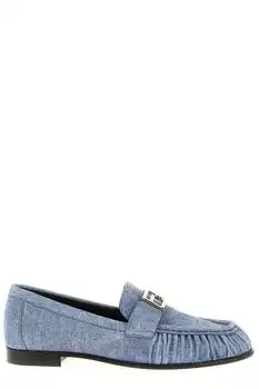 Fendi | Fendi Baguette Logo Plaque Gathered Loafers