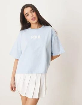 Polo Ralph Lauren boxy fit logo t-shirt in light blue