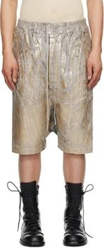 Rick Owens | Gold Hollywood Drawstring Pods Denim Shorts